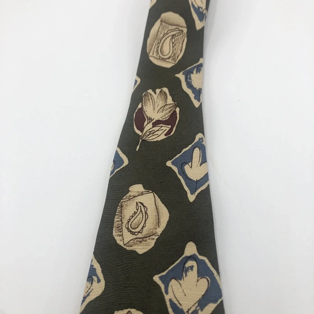 Omaggio by‎ Robert Talbot Men's 100% Pure Silk Neck Tie Green Fall Colors Italy